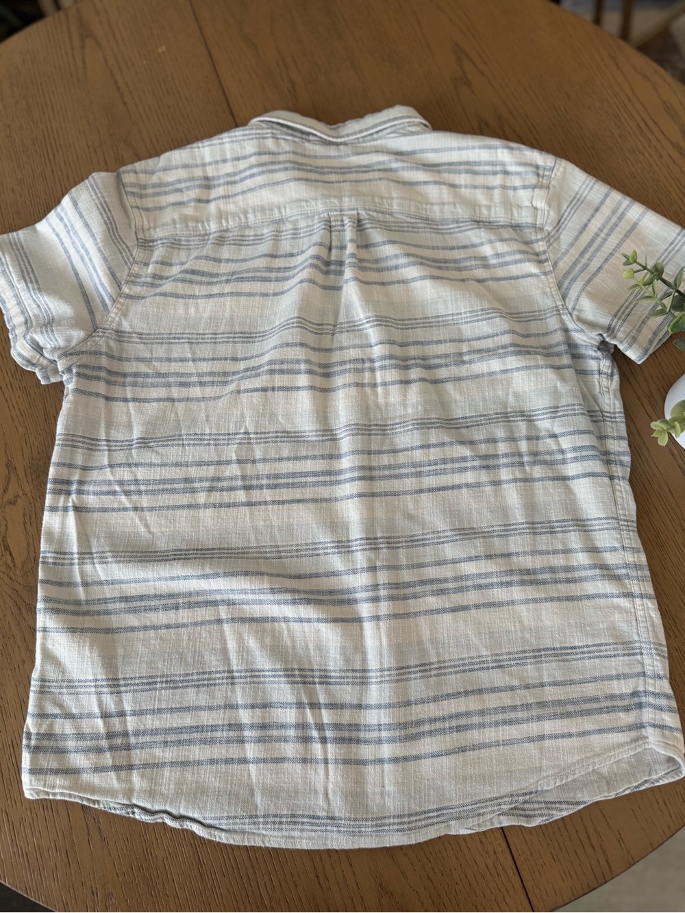 Marine Layer Striped Linen Blend Short Sleeve Button Front Shirt M Coastal Beach - Picture 2 of 5